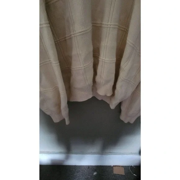 Vintage Grandpa Sweater cotton textured window plaid crewneck sweater XXLT - Picture 6 of 7